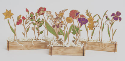 Laser Engraved Birth Month Flower Garden