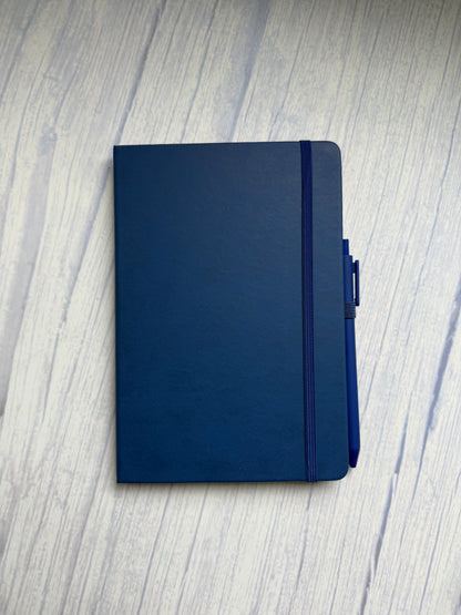 Personalized Hard Cover Leatherette Notebook & Pen Set