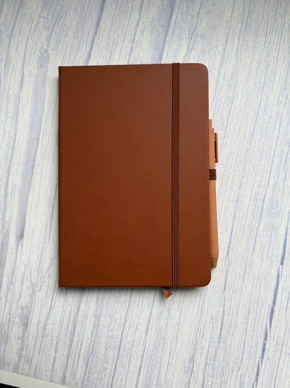 Personalized Hard Cover Leatherette Notebook & Pen Set