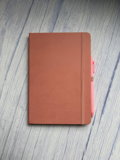 Personalized Hard Cover Leatherette Notebook & Pen Set