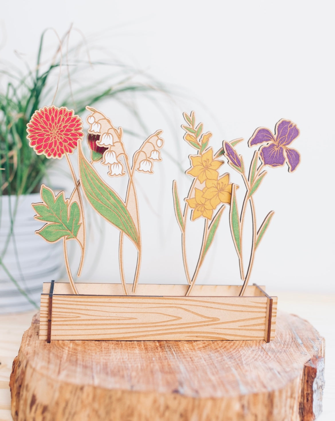 Laser Engraved Birth Month Flower Garden