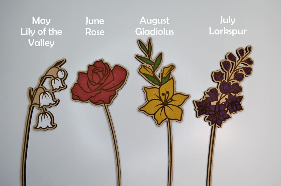 Wooden Birth Month Flower