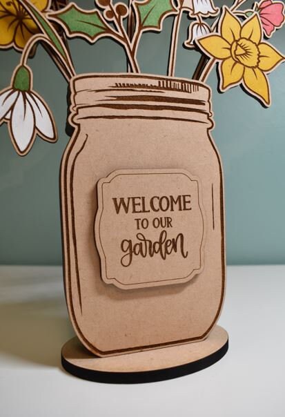 Handcrafted Mason Jar with Birth Month Flower