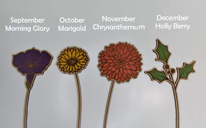 Wooden Birth Month Flower