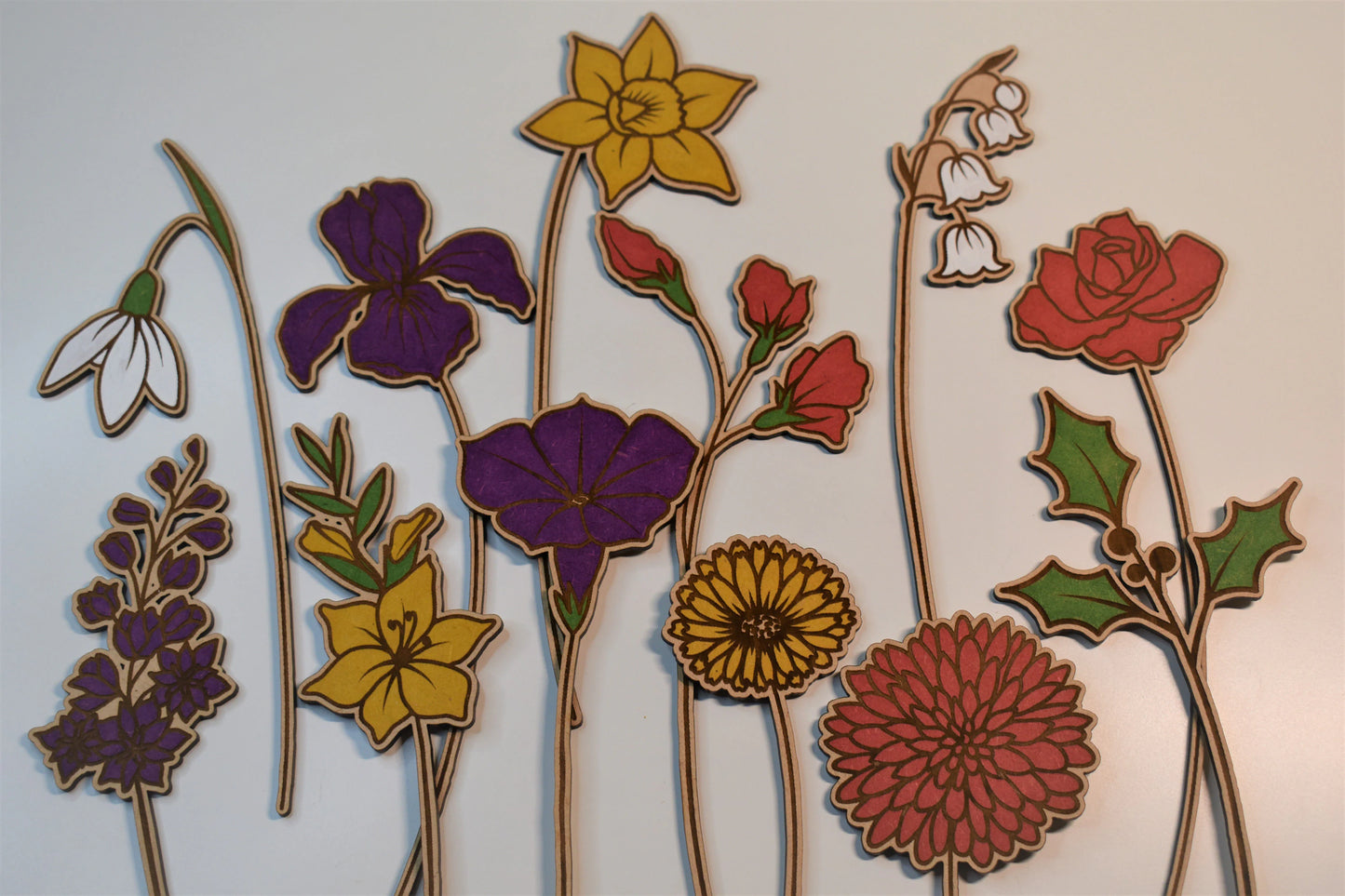 Wooden Birth Month Flower