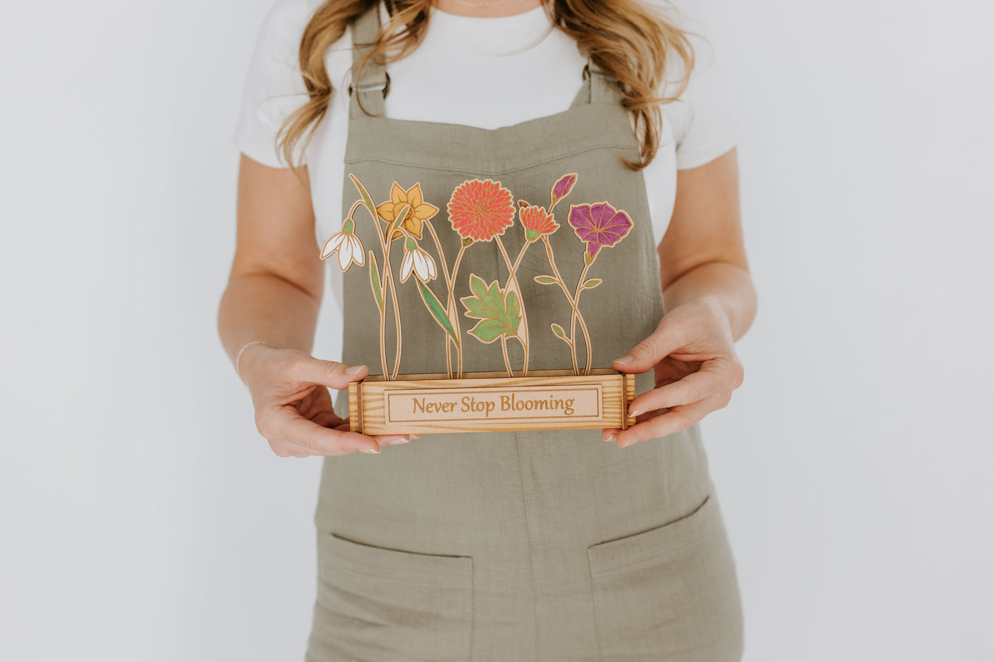 Laser Engraved Birth Month Flower Garden